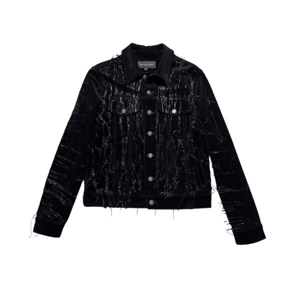 $3,000 Johnny stretch velvet tassel trucker - Picture 1 of 7